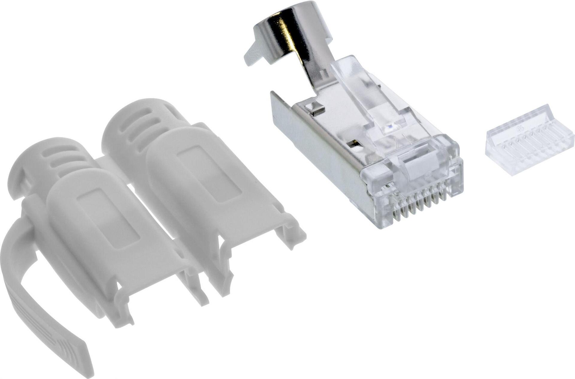 InLine Crimpstecker Cat.6A RJ45 geschirmt - 3-teilig grau 100er Pack (76016A)