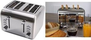 Little balance 4-Scheiben-Toaster Premiuum Inox, Edelstahl Gehäuse aus hitzebeständigem Edelstahl, 4 kurze Schlitze, - 1 Stück (LB 8698)