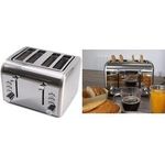 Little balance 4-Scheiben-Toaster Premiuum Inox, Edelstahl Gehäuse aus hitzebeständigem Edelstahl, 4 kurze Schlitze, - 1 Stück (LB 8698)