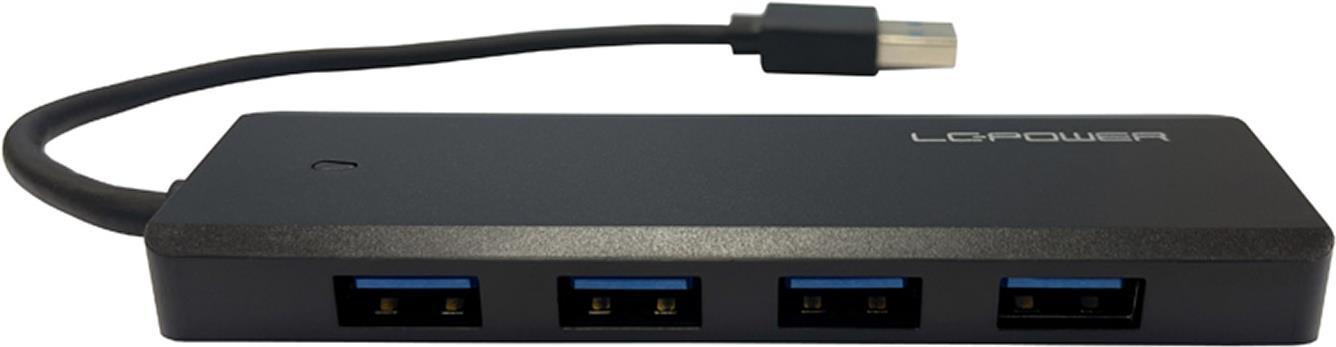 LC-Power LC-HUB-U3-4-V2 Schnittstellen-Hub USB 3.2 Gen 1 (3.1 Gen 1) Type-A 5 Mbit/s Schwarz (LC-HUB-U3-4-V2)
