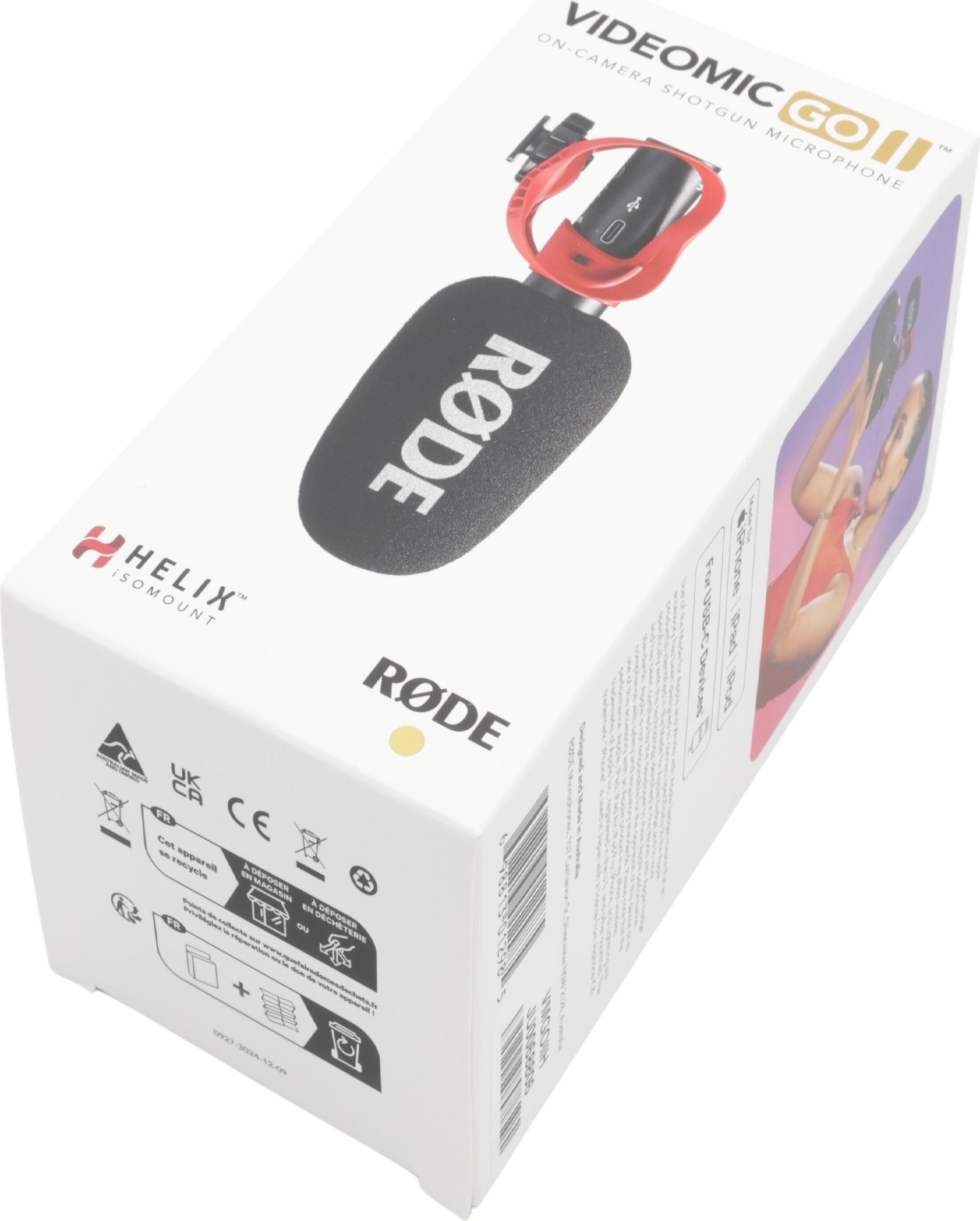 RODE VideoMic GO II HELIX Kameramikrofon 3,5 mm Klinke USB Schwarz, Rot