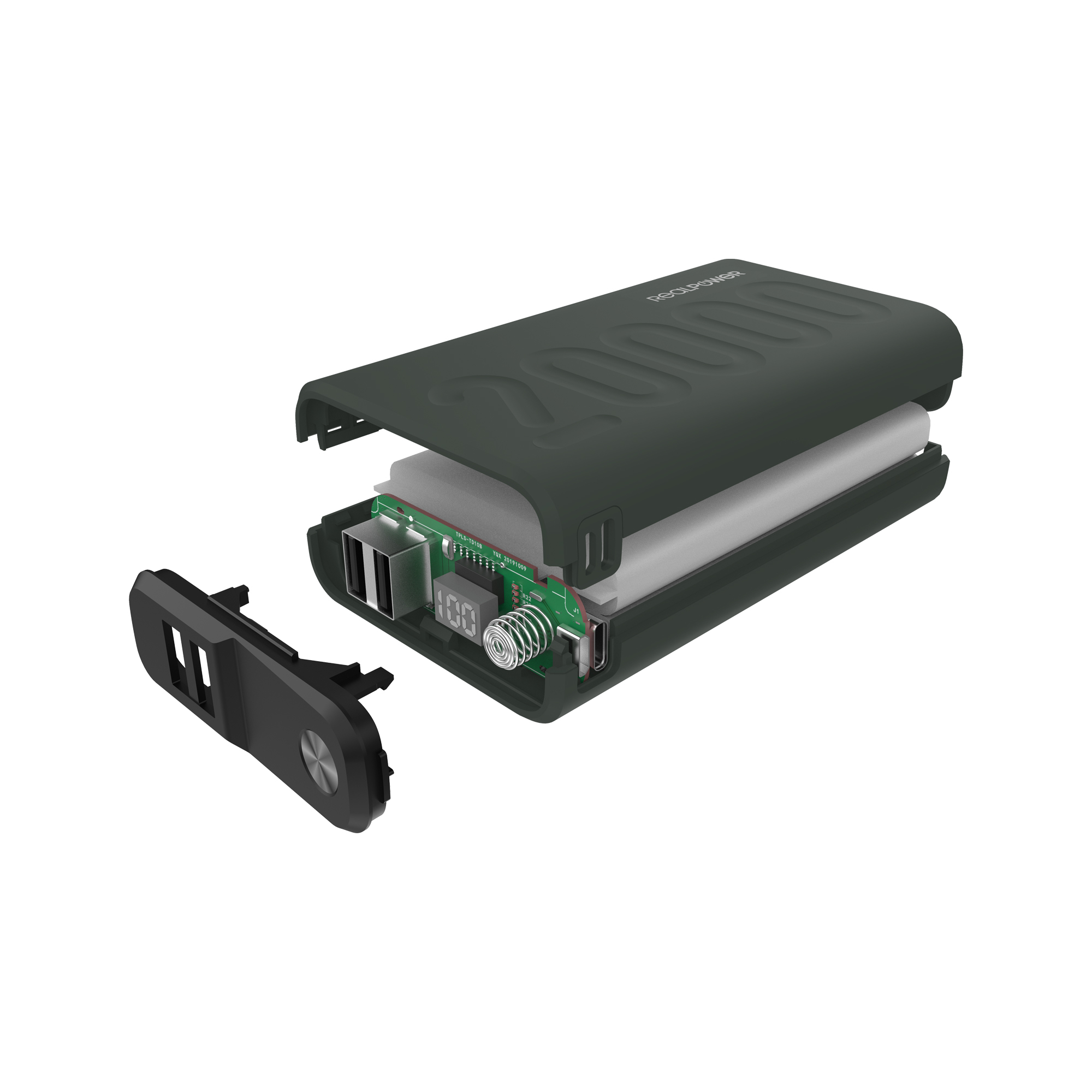 RealPower PB-20000PD+ Powerbank 20000 mAh USB Power Delivery Grün