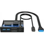 GRAUGEAR USB-Hub + Kartenleser Frontpanel m. 2,5" SSD Rahmen (G-MP01CR-5)