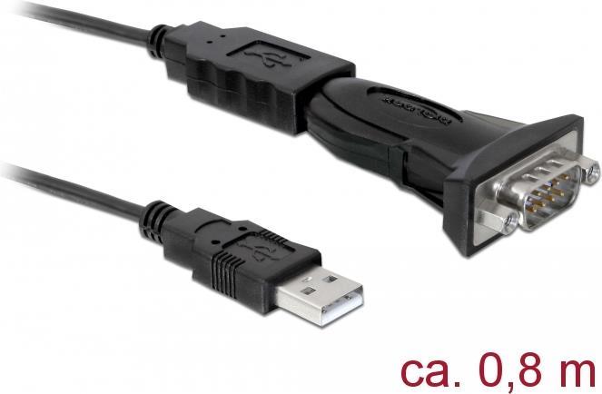 DELOCK Adapter USB 2.0 Typ-A zu 1 x Seriell RS-232 DB9
