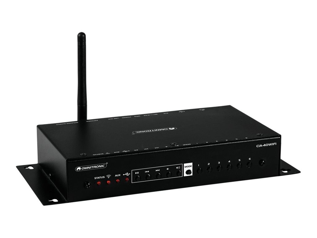 Omnitronic CIA-40WIFI Stereo-Verstärker 2x25 W WLAN AirPlay DLNA Schwarz
