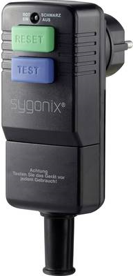 Sygonix SY-3779070 Schutzkontakt-Winkelstecker Kunststoff mit PRCD 230 V Schwarz IP54 (SY-3779070) (geöffnet)