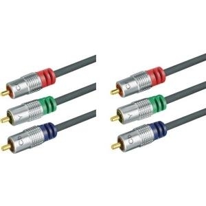 Professional Videokabel, High Quality, vergoldet, 3x Cinch St./3x Cinch St., 1,0 m Hochwertiges Videokabel zum Verbinden von Geräten mit Komponenten- (YUV-) Anschluss (49930101H)