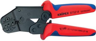 Knipex 97 52 14 Crimpzange Unisolierte, offene Steckverbinder 0.10 bis 1.5 mm²