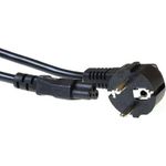 ACT Powercord mains connector CEE7/7 male (angled) - C5 black 5.00 m. Length: 5 m Powercord schuko-c5 bk 5.00m (AK5163)
