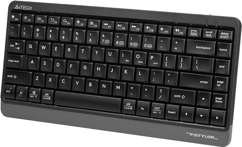 Tastatur A4TECH FSTYLER FBK11 2,4 GHz + BT Schwarz und Grau A4TKLA47124 (A4TKLA47124)