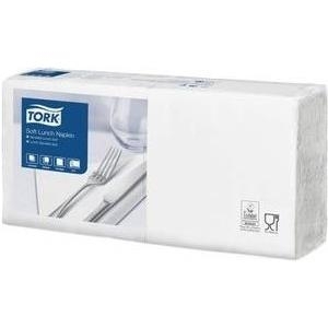 TORK Serviette, Soft, Lunch, Tissue, 3lagig, 1/4 Falz, 32,6 x 33 cm, weiß 150 Stück (477414)