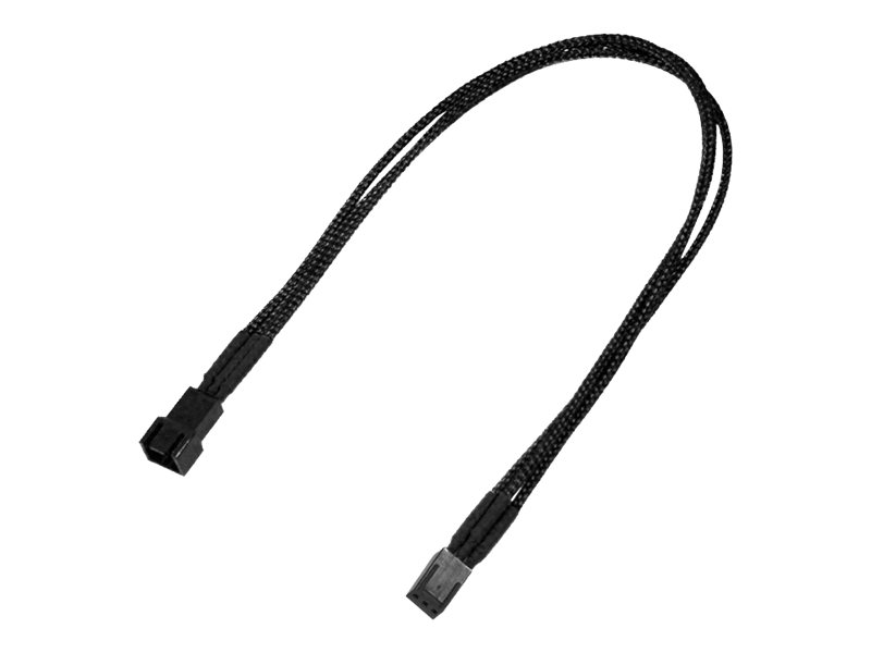 Nanoxia 3-Pin Molex Verlängerungskabel 30 cm Ummantelt Schwarz