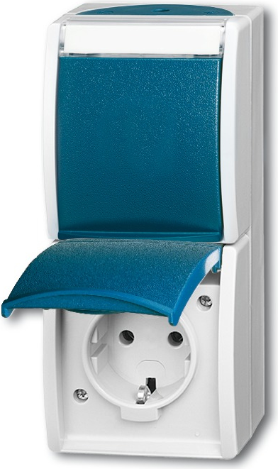 BJ Ocean Schuko Steckdose Klappdeckel Beschriftungsfeld 2-fach (2CKA002084A0702)