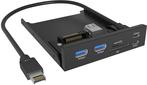 ICY BOX IB-HUB1419-i3 Frontplatte f. 3.5 Einschub mit USB Type-C/Type-A Hub und Kartenleser (61169)