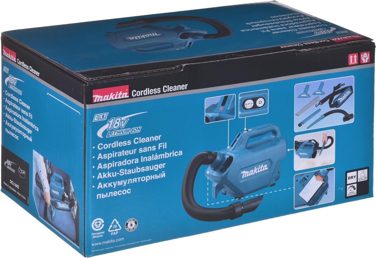 Makita DCL184Z Akku-Handstaubsauger 18 V 5400 Pa Türkis