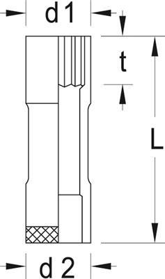 GEDORE Steckschlüsseleinsatz 1/2" lang UD-Profil 19 mm (6140410)