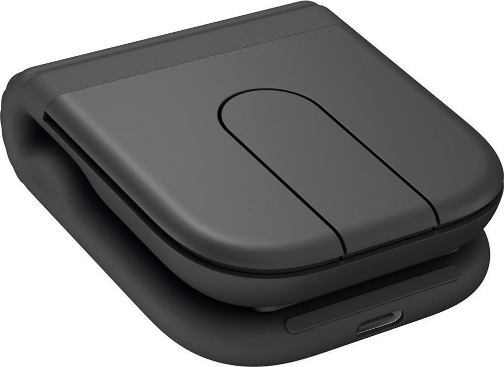 Logitech Mobi Fold Kabellose Bluetooth-Maus faltbar 4 Tasten 4000 DPI USB-C Graphit
