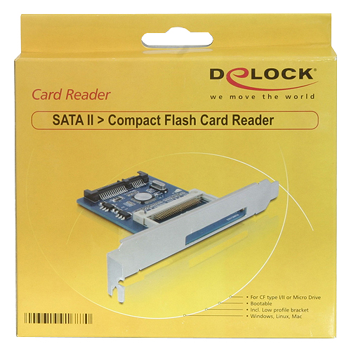 Delock SATA II Compact Flash Card Reader SATA 3Gb/s Silber