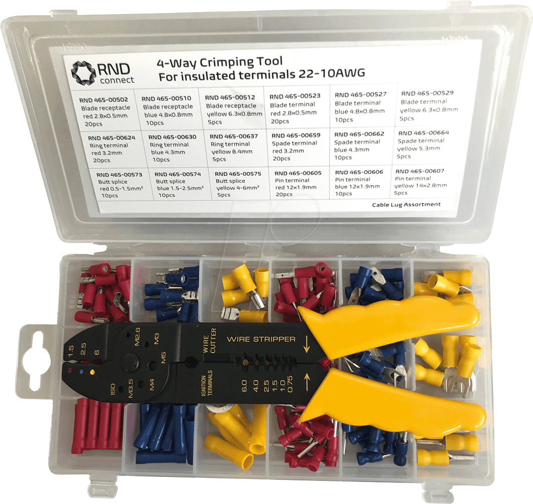 RND CONNECT RND 465-00699 - Kabelschuh-Sortimentbox, farblich gemischt, 200er-Pack (RND 465-00699)