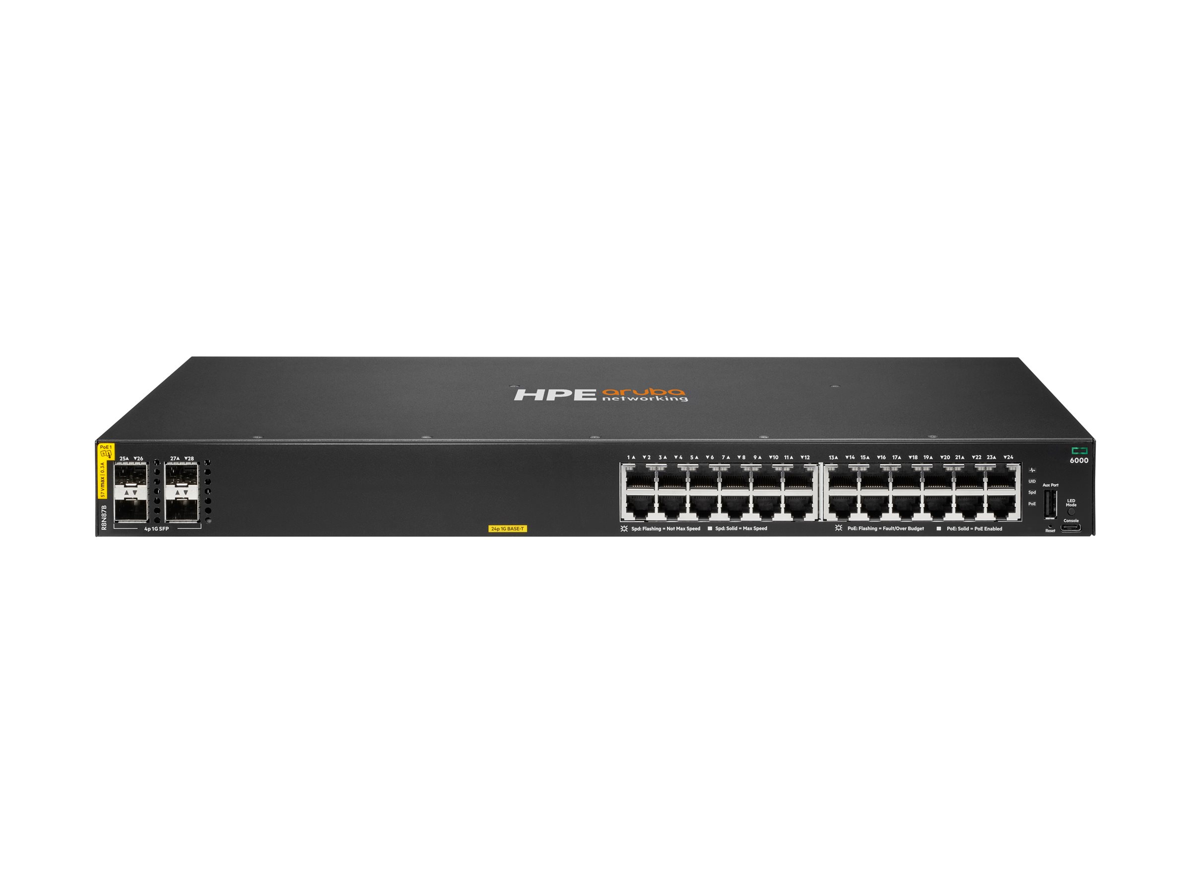 HPE Aruba Networking CX 6000 24p Class4 PoE 4p SFP Switch
