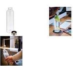 APS Trinkflasche, aus Glas, 1,00 Liter, transparent Behälter aus Glas, Schraubverschluss aus 18/8 Edelstahl, - 1 Stück (66909)