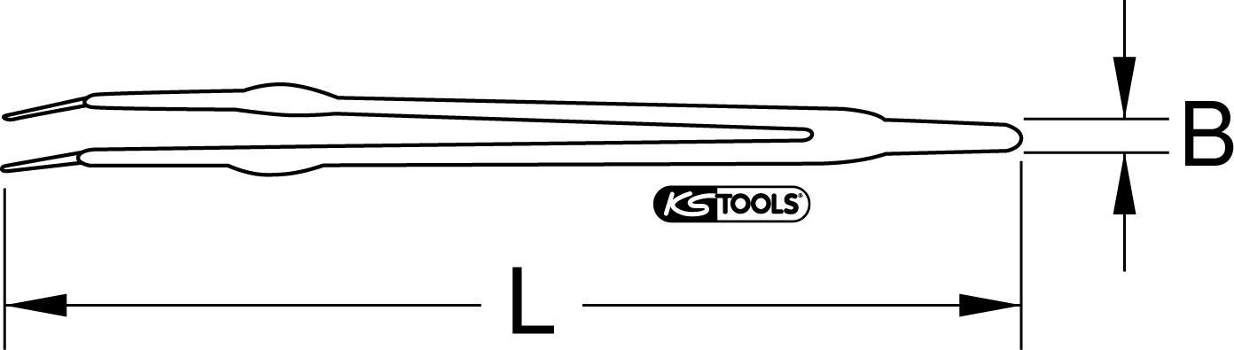 KS TOOLS Isolierte Pinzette, gebogen, 15,5mm (117.1624)