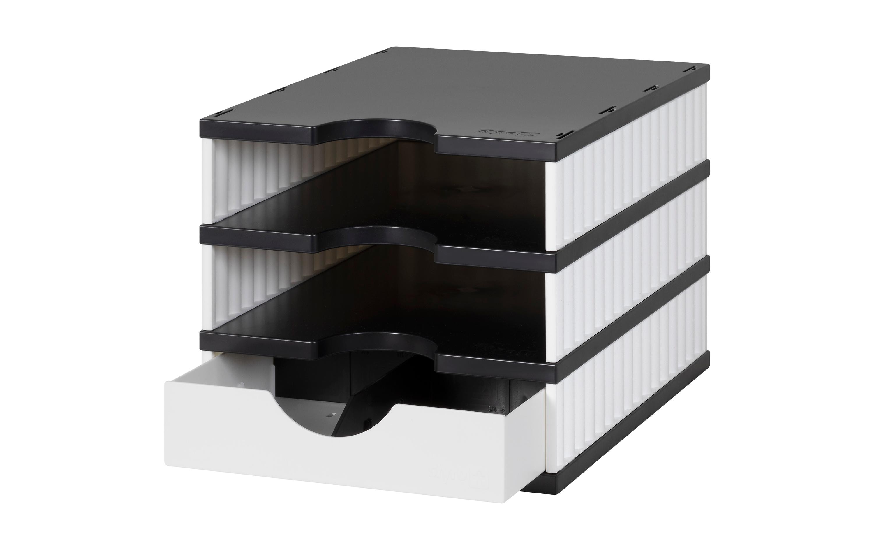 styro styrodoc uno 268-0103.0905S Schreibtischablage Polystyrol A4 Schwarz, Weiß