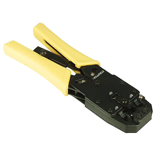 InLine Modular Crimpzange für RJ10, RJ11, RJ12, RJ45 und DEC Stecker, Schwarz, Orange