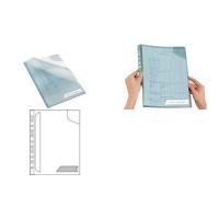 LEITZ Sicht--Prospekthülle CombiFile, A4, PP, blau, 0,20 mm genarbt, Kombination aus Prospekthülle und Sichthülle (4726-00-35)