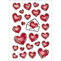 HERMA DECOR stickers hearts&letters silver embossed 2 sheets (3509)