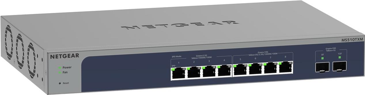 NETGEAR Smart MS510TXM Managed Switch 8 Ports Grau, Blau