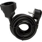 Kopp Strom Verlängerungskabel [ Flachstecker - Schutzkontakt-Kupplung] Schwarz 5 m 143705086 (143705086)