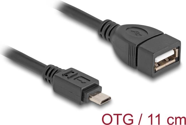 DeLOCK 83018 USB Kabel 0,11 m USB 2.0 Micro-USB B USB A Schwarz (83018)