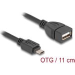 DeLOCK 83018 USB Kabel 0,11 m USB 2.0 Micro-USB B USB A Schwarz (83018)
