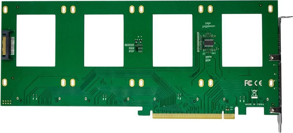 InLine 76660R PCIe 3.0 x16 Speicher-Controller 4x U.2 NVMe Silber