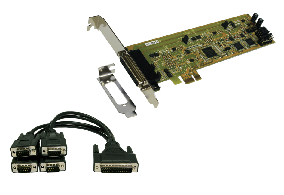 Exsys EX-44354 PCIe Seriell Adapter 4x RS-232 FTDI Low-Profile