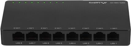 Lanberg DSP2-1008-12V Netzwerk-Switch Unmanaged Gigabit Ethernet (10/100/1000) Schwarz (DSP2-1008-12V)