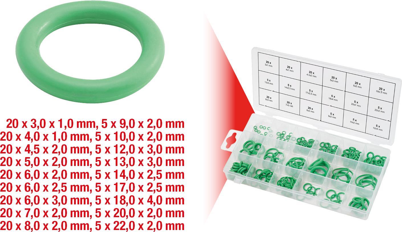 KS TOOLS Sortiment O-Ringe, HNBR, Innen Ã˜ 3-22mm, 225-tlg. (970.0260)