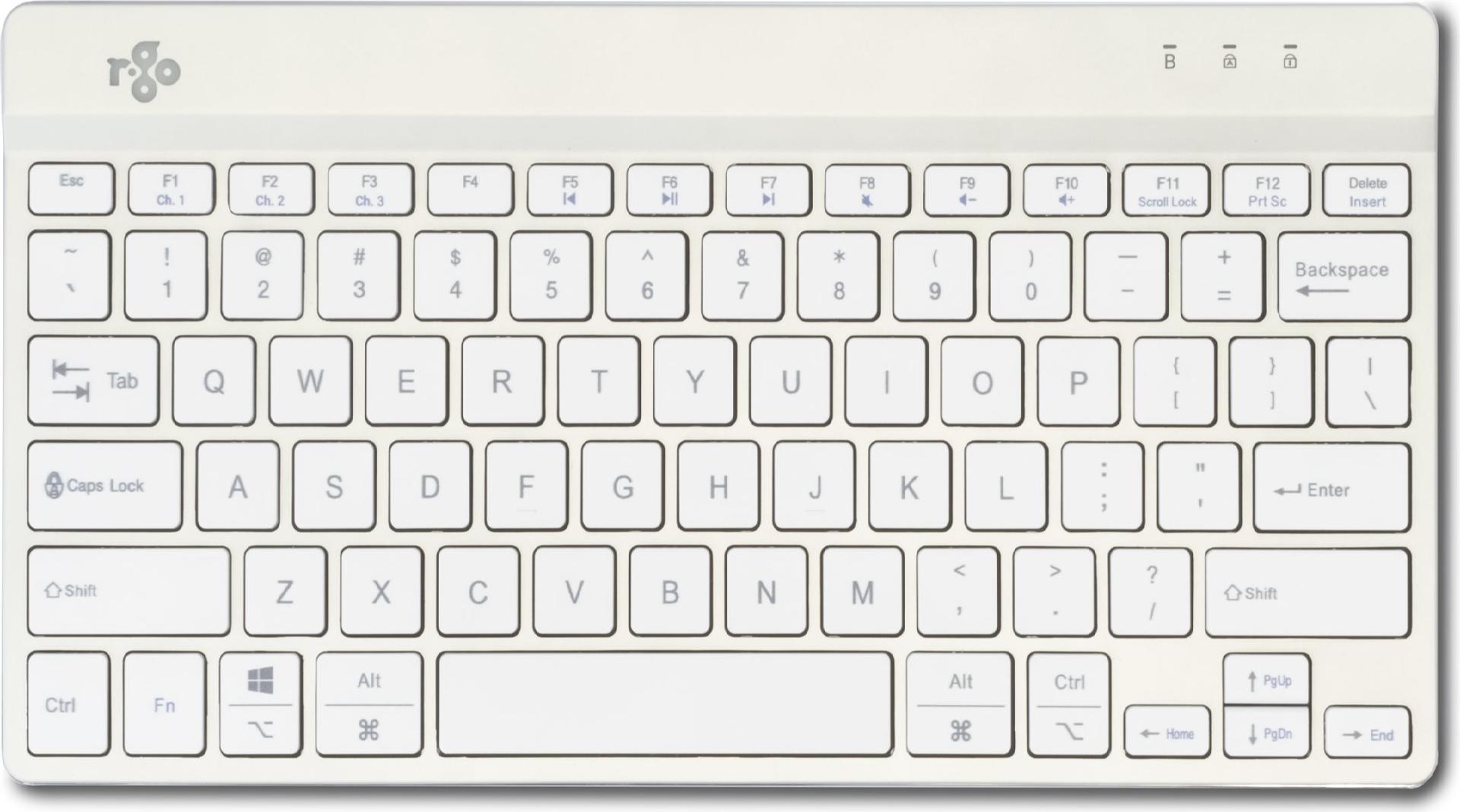 R-Go Tools Compact Break Kabellose Bluetooth-Tastatur QWERTY US Weiß