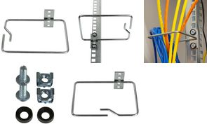 LogiLink Kabelführungsbügel, Stahl, 140 x 100 mm, verzinkt mit seitlich versetzter Montageplatte, 1 HE, - 1 Stück (OR112N)