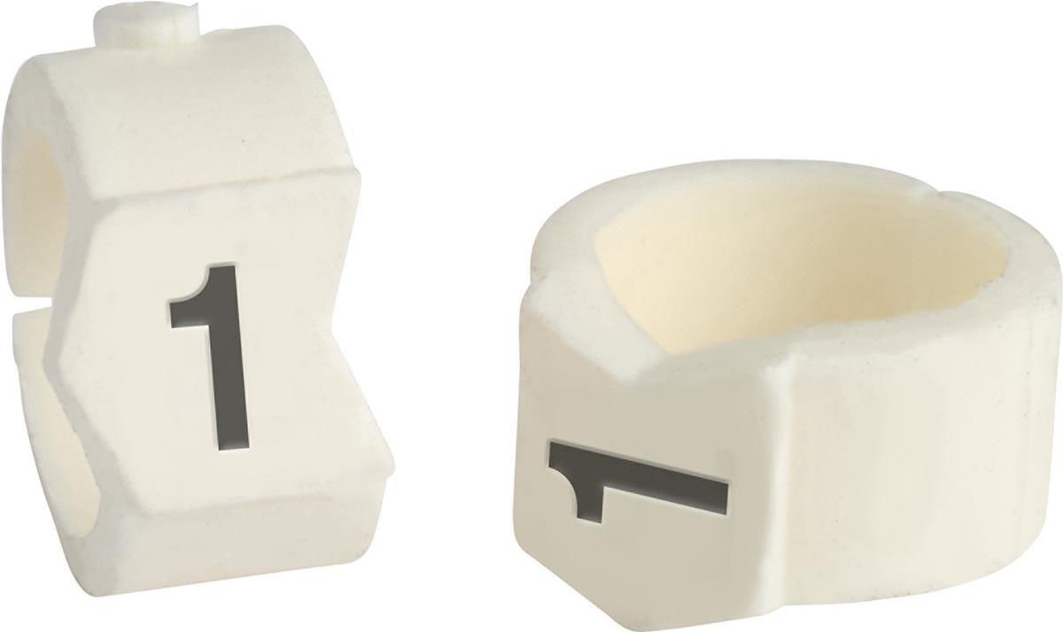 Brady, SCN-36-1, Clipsleeve, Weiß, Drahtmarkierer, Beschriftung " 1 ", für Kabeldurchmesser von 8,6 - 11,1 mm(50) (133501)