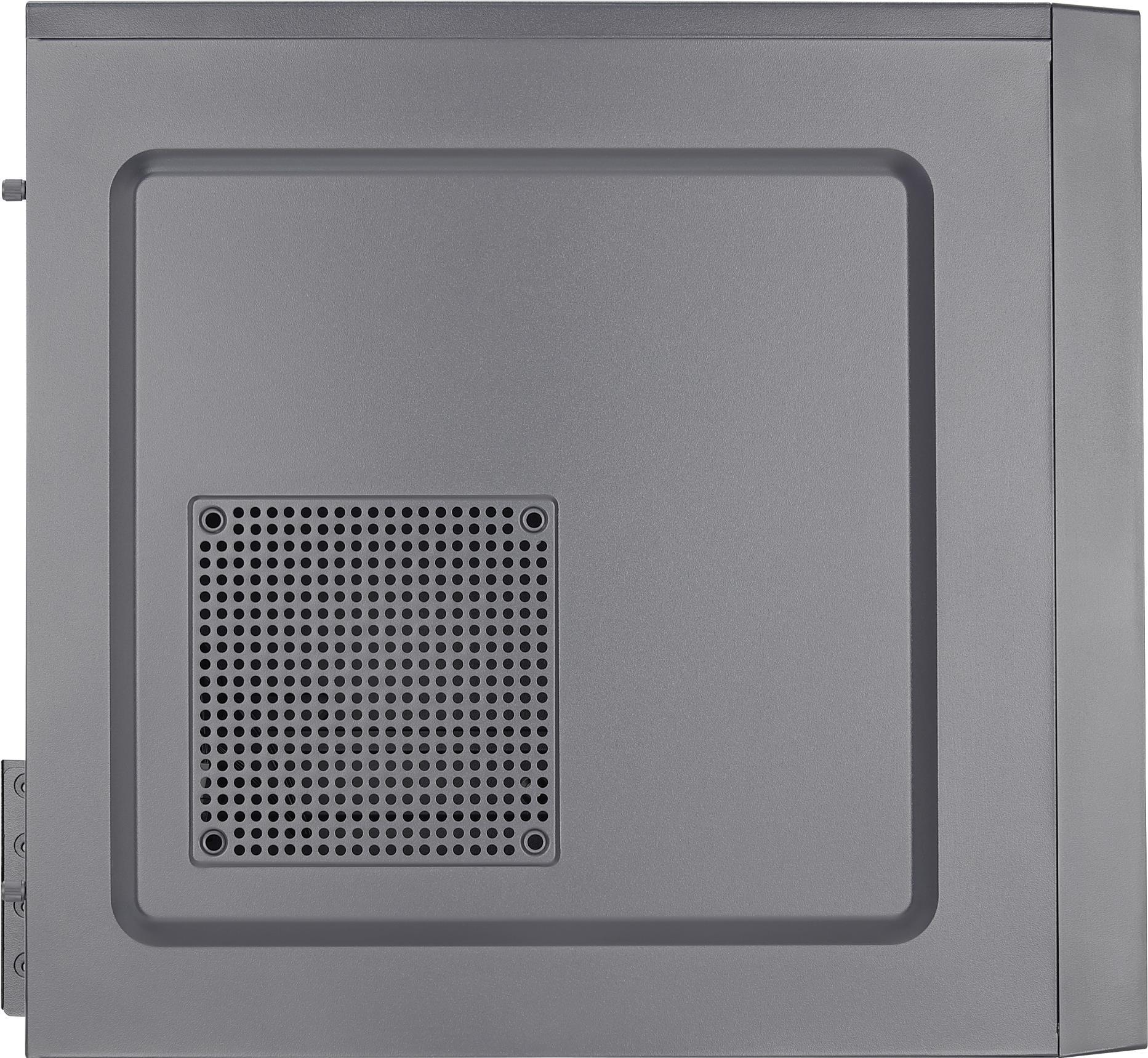 Aerocool CS-108. Formfaktor: Mini Tower, Typ: PC, Produktfarbe: Schwarz. Unterstützte Stromversorgungs-Formfaktoren: ATX. Durchmesser unterstützte Vorderseitenlüfter: 120 mm, Durchmesser unterstützte Seitenlüfter: 120 mm, Installierte Lüfter hinten: 1x 80 mm. Unterstützte Hard-Disk Drive Größen: 3.5" , SSD-Formfaktor: 2.5". Breite: 189 mm, Tiefe: 383 mm, Höhe: 356 mm (ACCS-PC16014.11)