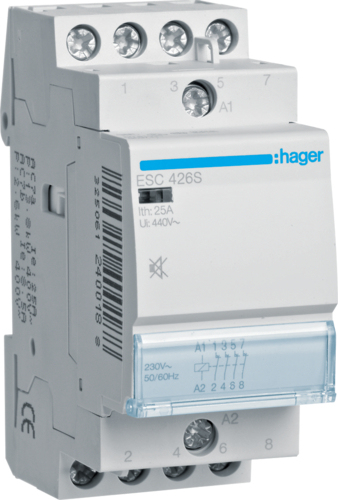Schütz ESC426S 25A 4Ö 230v brummfei (ESC426S) (geöffnet)