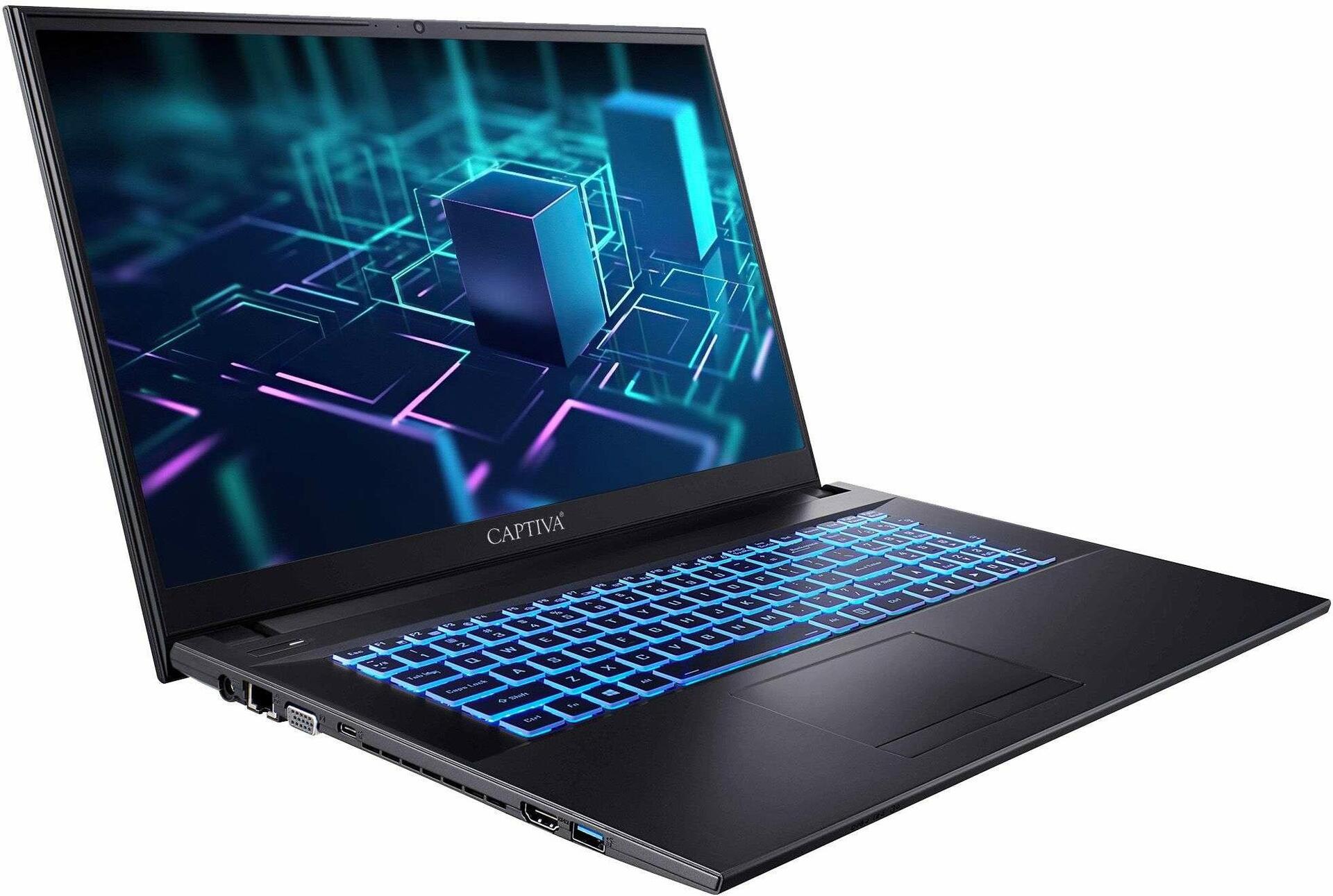 CAPTIVA Power Starter I76-082 Intel® Core™ i7 Laptop 43,9 cm (17.3") Full HD 16 GB DDR4-SDRAM 1 TB SSD Wi-Fi 6 (802.11ax) Schwarz (76082)