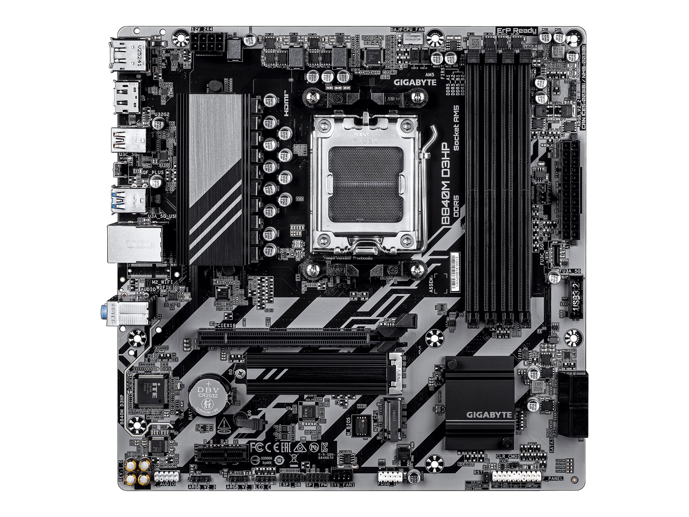 Gigabyte B840M D3HP Mainboard AMD B840 Socket AM5 Micro ATX Dark brown