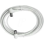 Axing Antennen Anschlusskabel [1x Antennenstecker 75 ? - 1x Antennenbuchse 75 ?] 5 m 85 dB Weiß Axing (BAK 503-00)