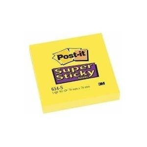 Post-it Haftnotiz Super Sticky 65412SY 76x76mm 90Blatt gelb - 1 Stück (65412SY)