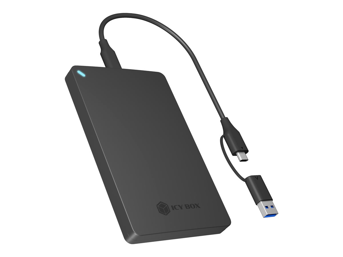 ICY BOX IB-201T-CU31 SSD-Gehäuse 2,5" SATA USB-C 3.2 Gen 2 Werkzeuglos Schwarz