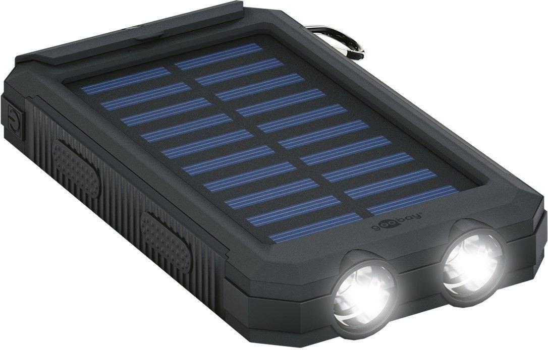 goobay Outdoor PowerBank 8.0 Solar-Powerbank 8000 mAh Schwarz