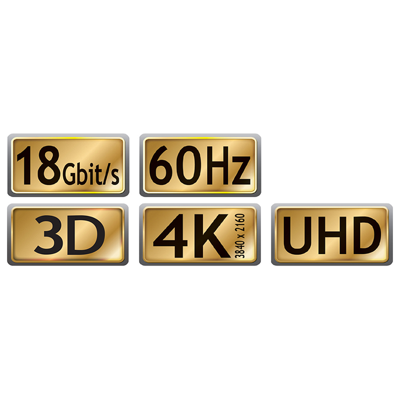 Maxtrack HDMI-Kabel C 215-5 L 5 m HDMI 2.1 18 Gbit/s Schwarz, Gold